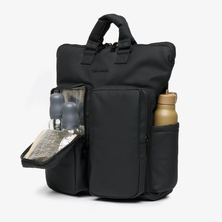 Ozzy Changing Tote / Backpack 2.0 Matte Black - Mabel & Fox