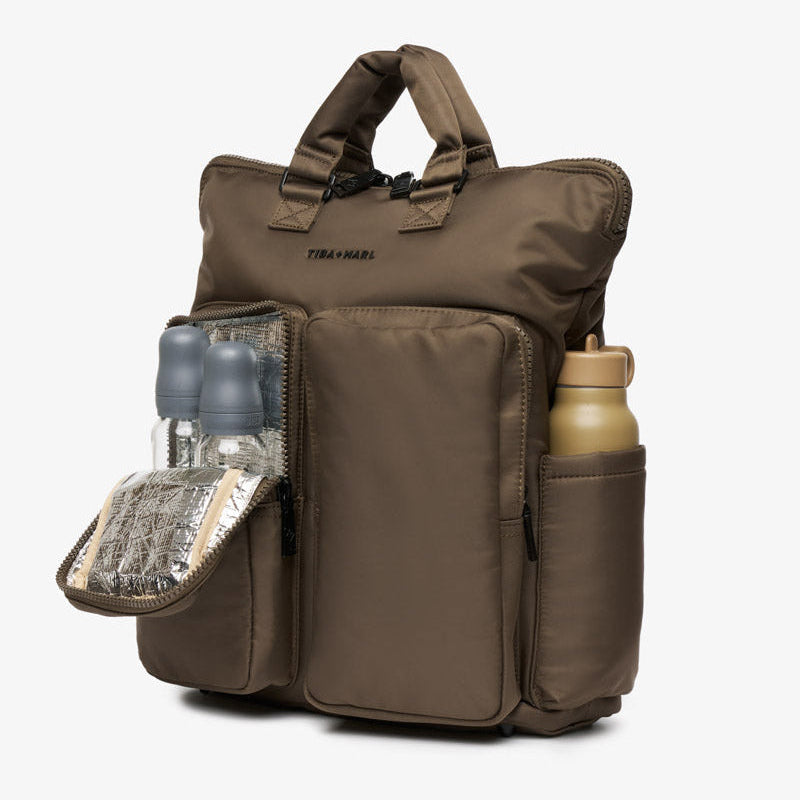 Ozzy Changing Tote / Backpack 2.0 Chocolate - Mabel & Fox