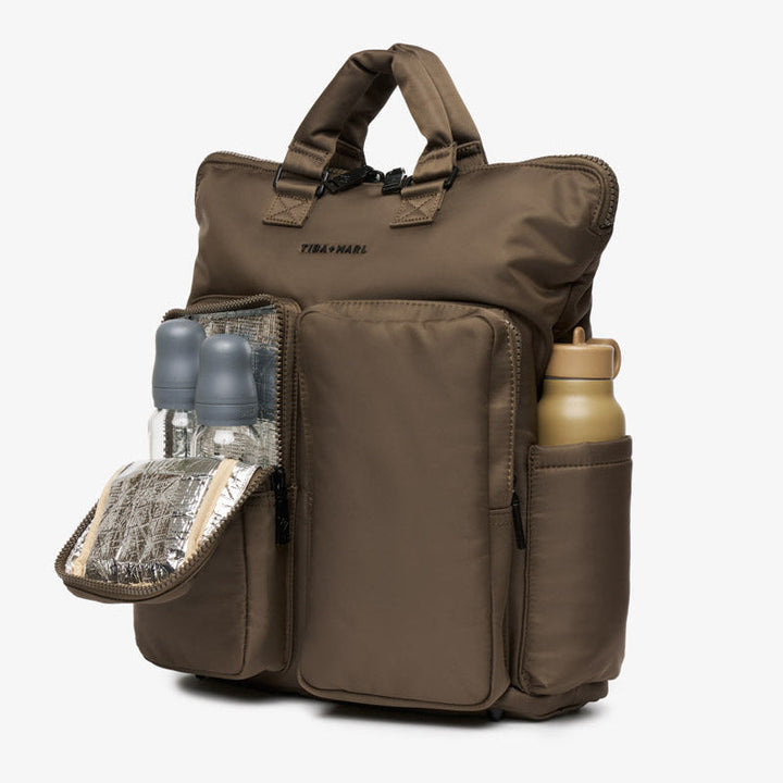 Ozzy Changing Tote / Backpack 2.0 Chocolate - Mabel & Fox