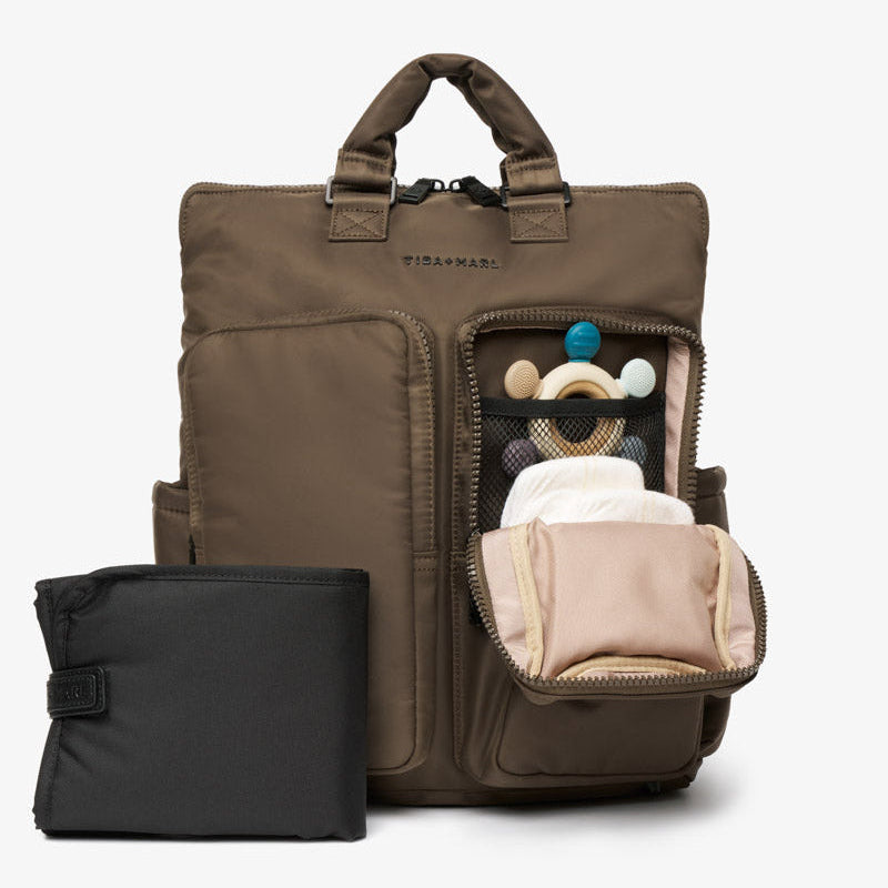 Ozzy Changing Tote / Backpack 2.0 Chocolate - Mabel & Fox