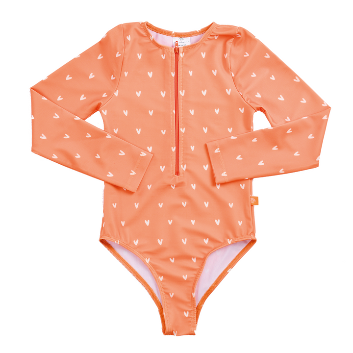 Swim Essentials - UV Swimsuit - Orange Hearts