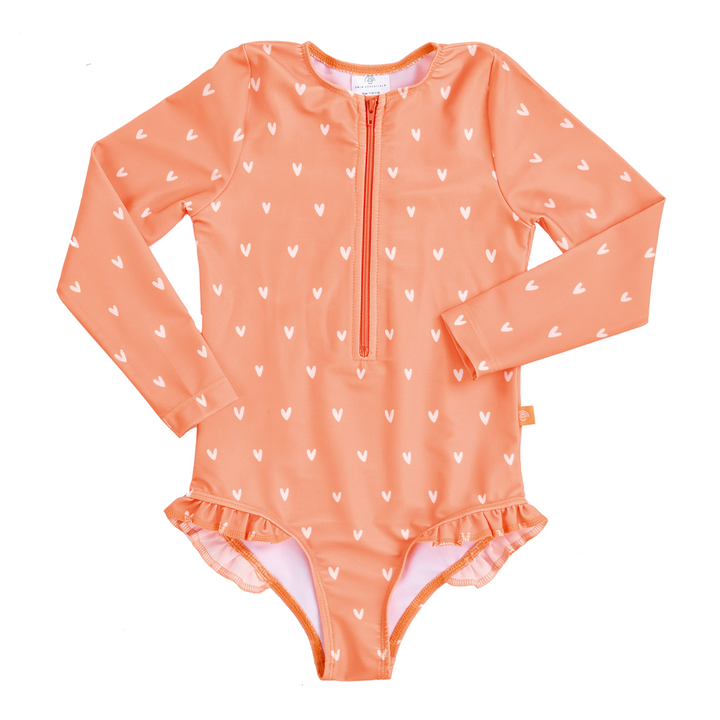 Swim Essentials - UV Swimsuit - Orange Hearts