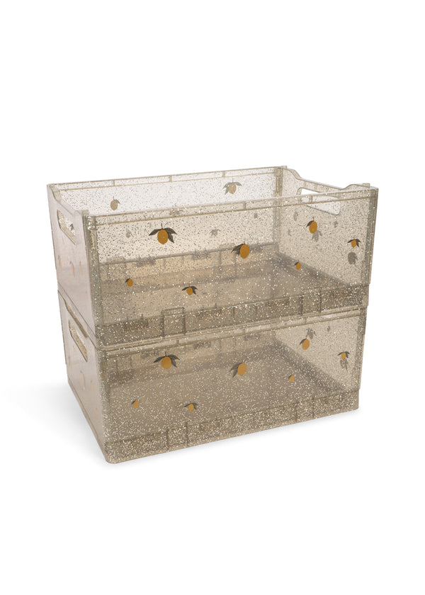 Konges Slojd – Glitter Storage Boxes – Sparkling Blue (2 Pack)