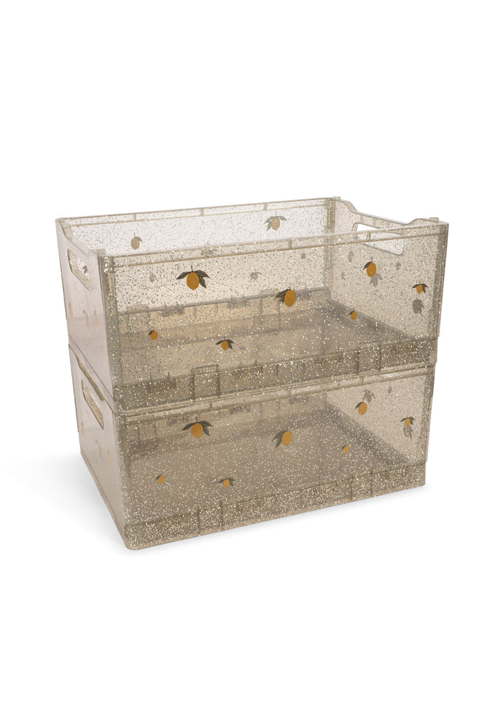 Konges Slojd – Glitter Storage Boxes – Sparkling Blue (2 Pack)