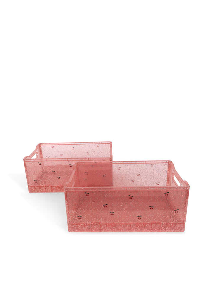 Konges Slojd – Glitter Storage Boxes – Sparkling Blush (2 Pack)