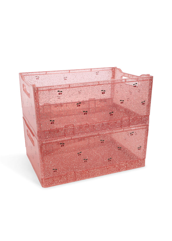 Konges Slojd – Glitter Storage Boxes – Sparkling Blush (2 Pack)