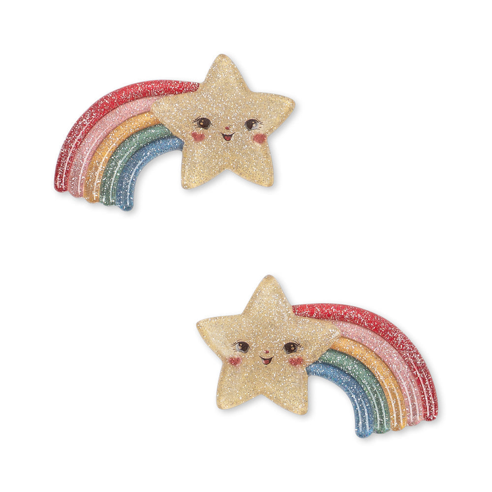 Konges Slojd - Hair Clip - Rainbow Star (2 Pack)