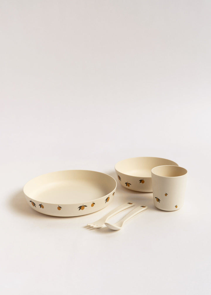 Konges Slojd - PLA Dinner Set - Lemon - Mabel & Fox