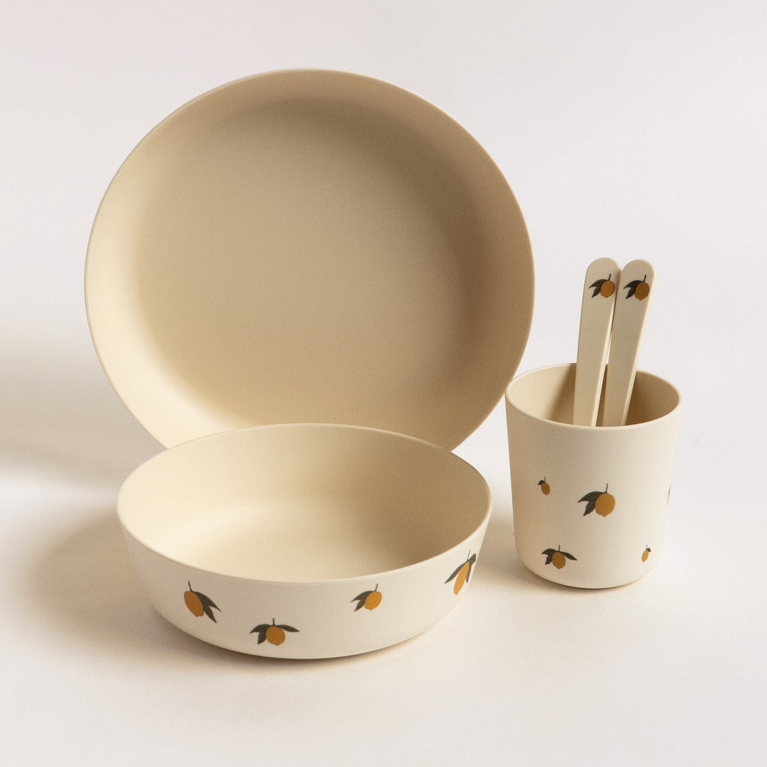 Konges Slojd - PLA Dinner Set - Lemon - Mabel & Fox