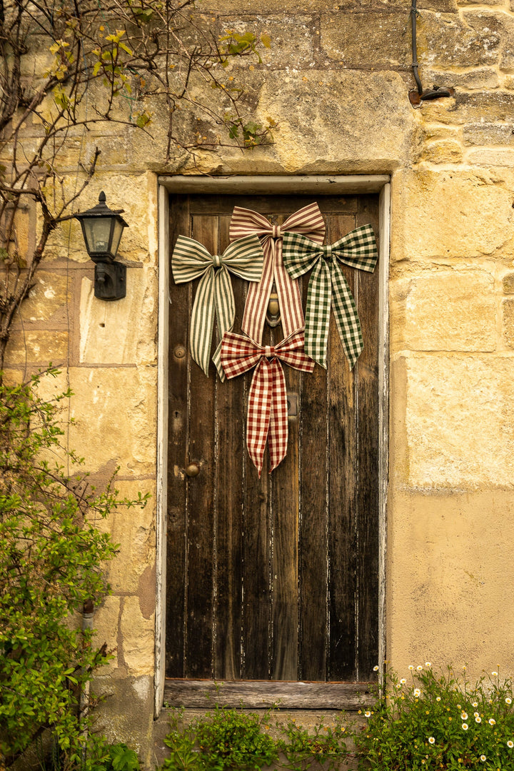 MeanWhile - Large Stripe Bow - Winter Berry - Mabel & Fox