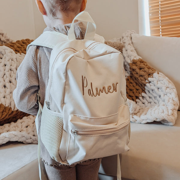 Mabel & Fox - Personalised Kids Mini Backpack - Cream - Mabel & Fox