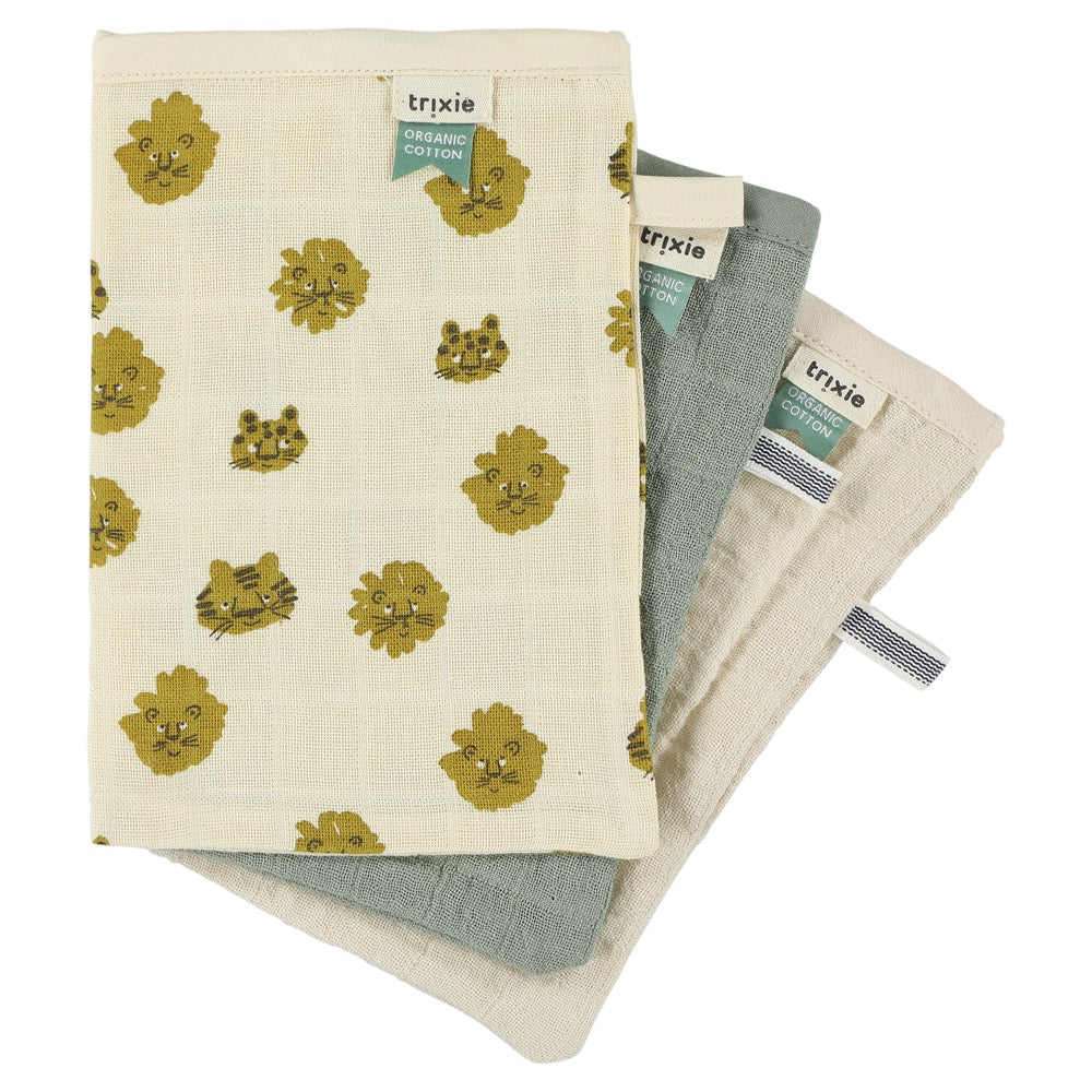 Trixie- Muslin Washcloths - Lucky Leopard (3 pack)