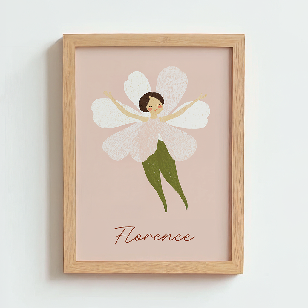 Mabel & Fox - Personalised Art Print - Pink Fairy - Mabel & Fox