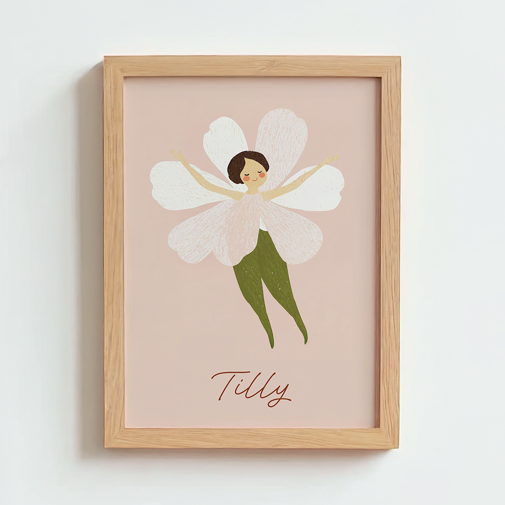 Mabel & Fox - Personalised Art Print - Pink Fairy - Mabel & Fox
