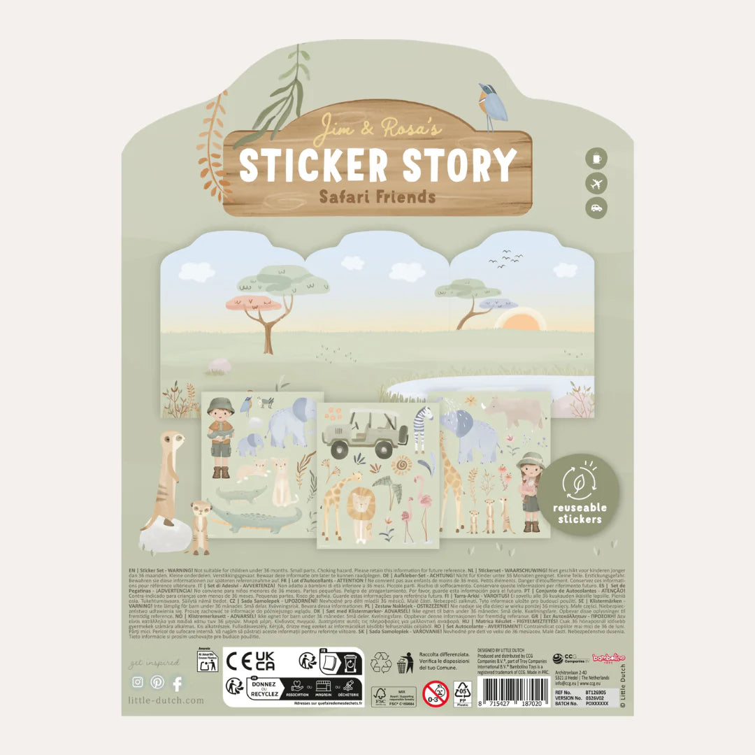 Little Dutch – Reusable Sticker Book – Safari