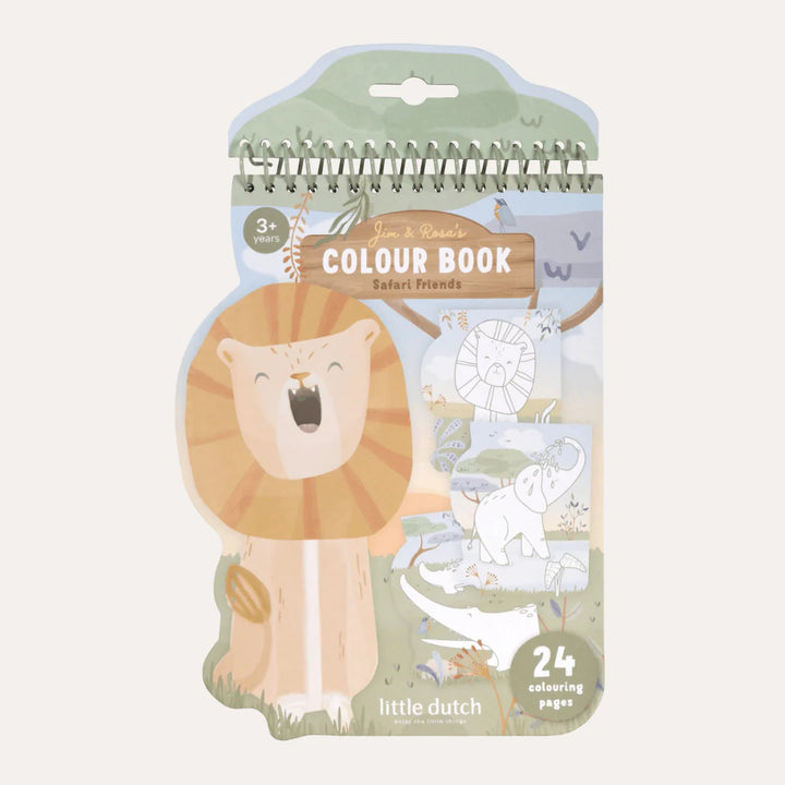Little Dutch – Shaped Colouring Book – Safari Lion