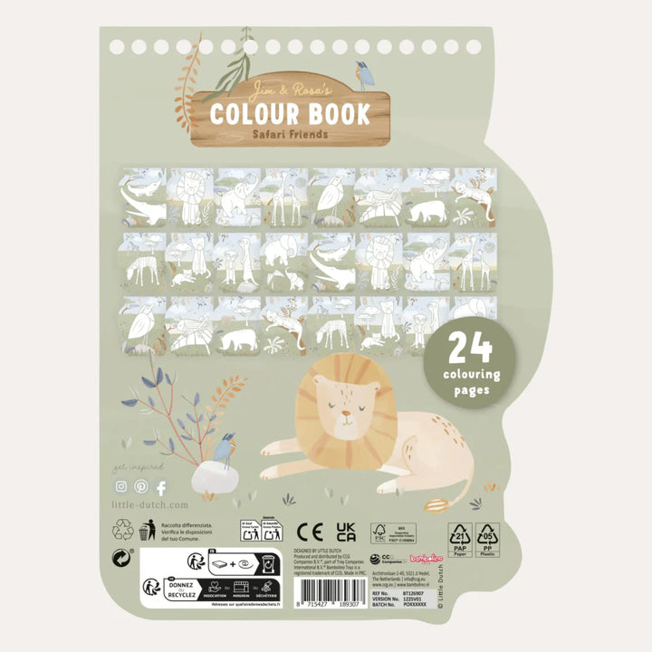 Little Dutch – Shaped Colouring Book – Safari Lion