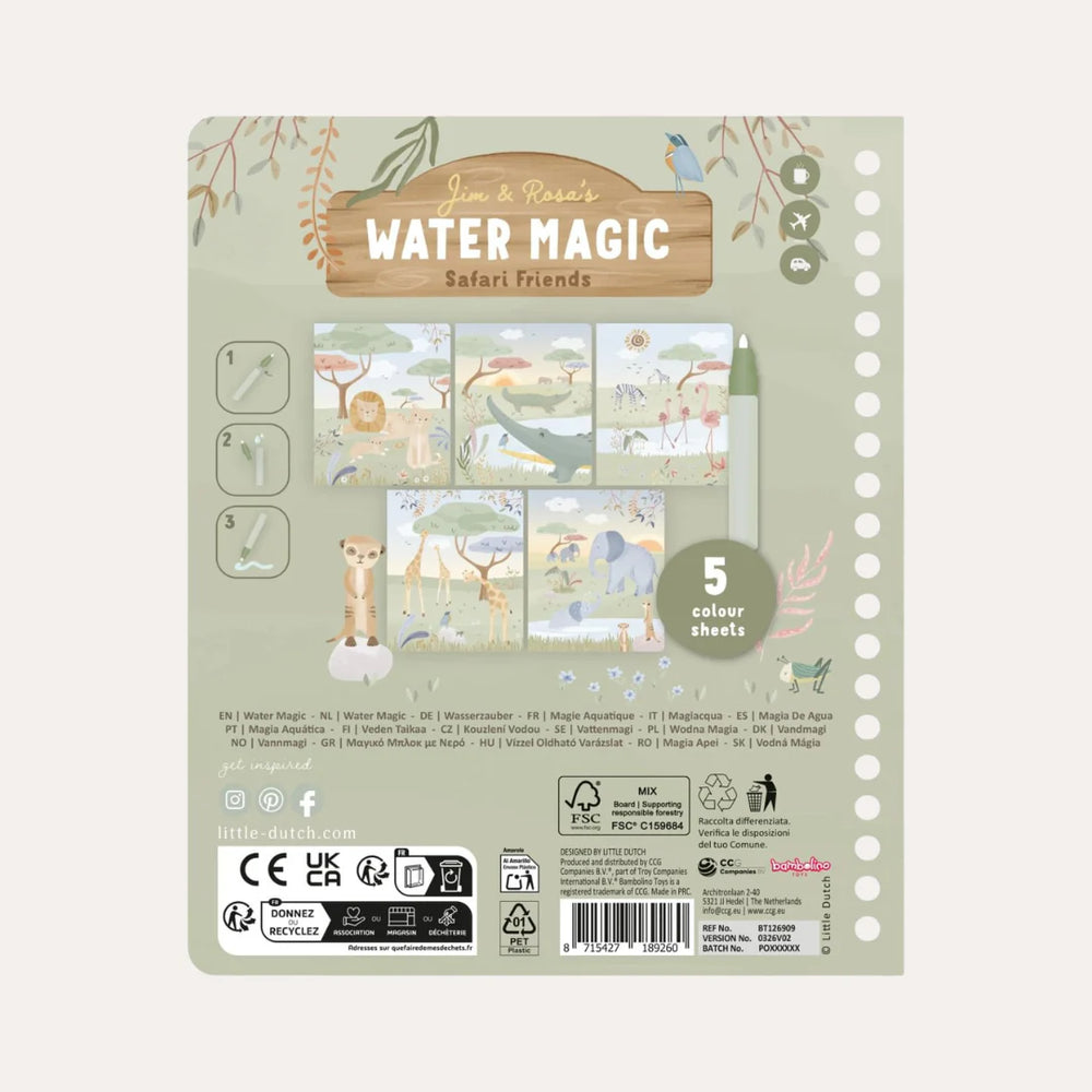 Little Dutch – Water Magic Book – Safari Rosa - Mabel & Fox