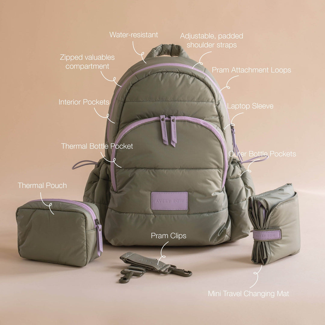 Avery Row - Baby Changing Backpack - Olive Green