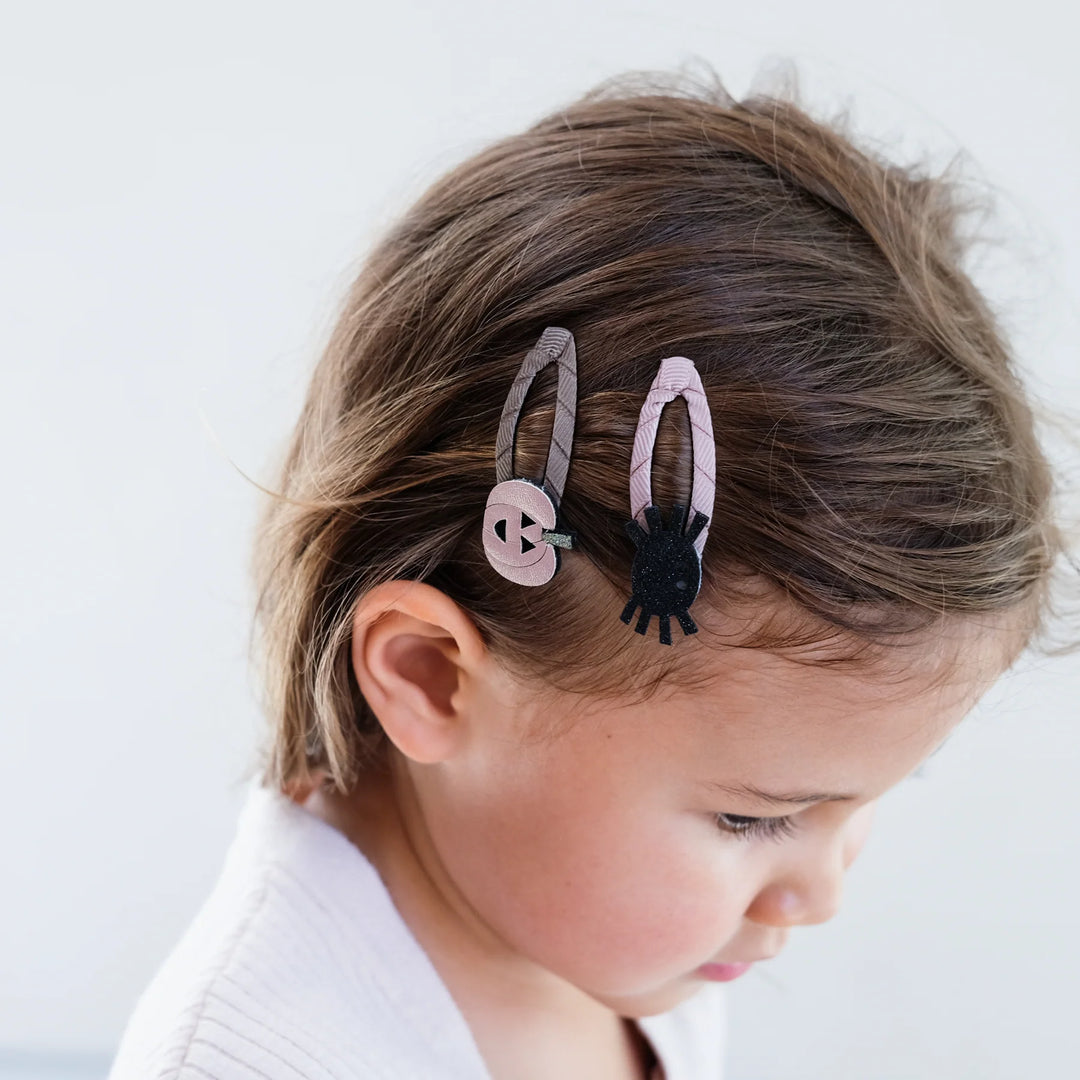 Mimi & Lula - Mini Clic Clac Hair Clips - Pumpkin Spider - Mabel & Fox