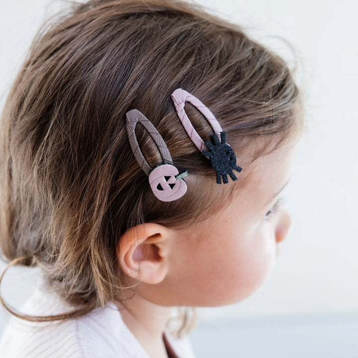 Mimi & Lula - Mini Clic Clac Hair Clips - Pumpkin Spider - Mabel & Fox