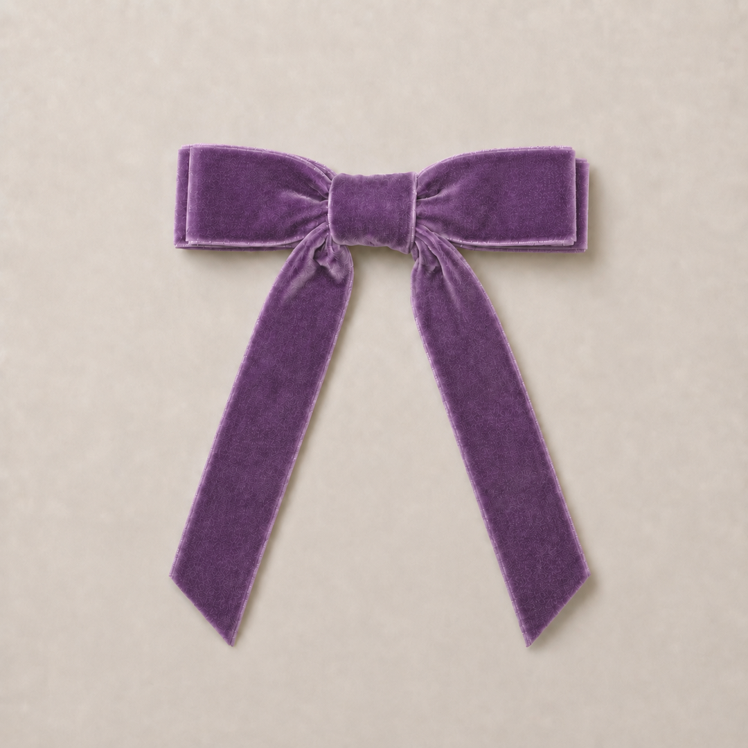Mabel & Fox - Hair Bow Clip - Purple Velvet