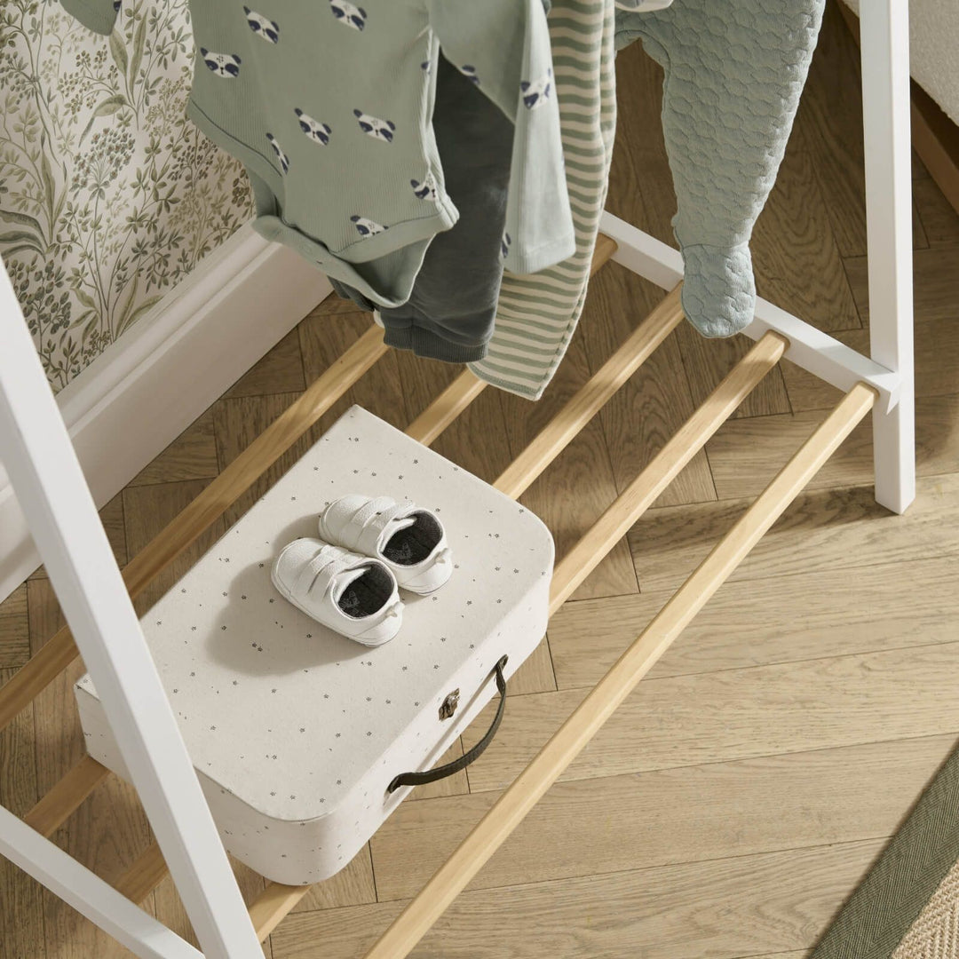 CuddleCo - Nola Clothes Rail - White & Natural