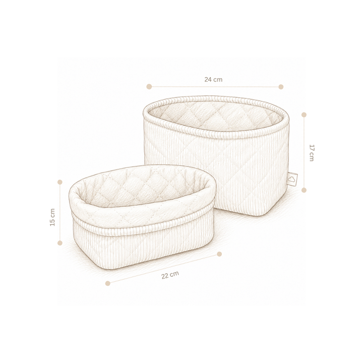 Cam Cam Copenhagen – Quilted Storage Baskets Set of 2 – Woodland