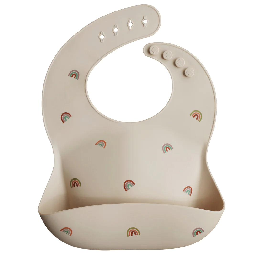 Mushie - Silicone Bib - Rainbows