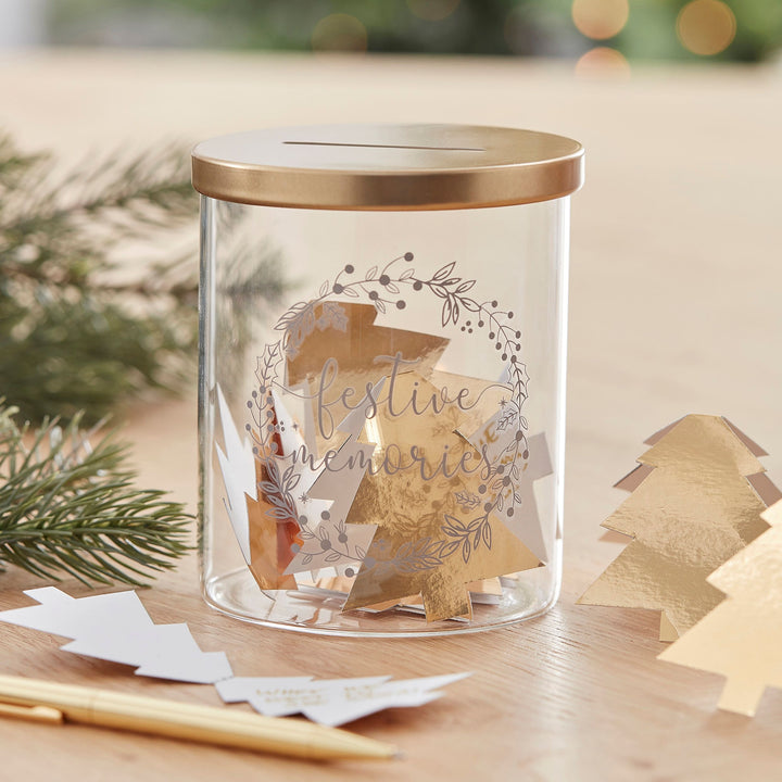 Ginger Ray - Festive Memory Jar with Gold Tree Notelets - Mabel & Fox