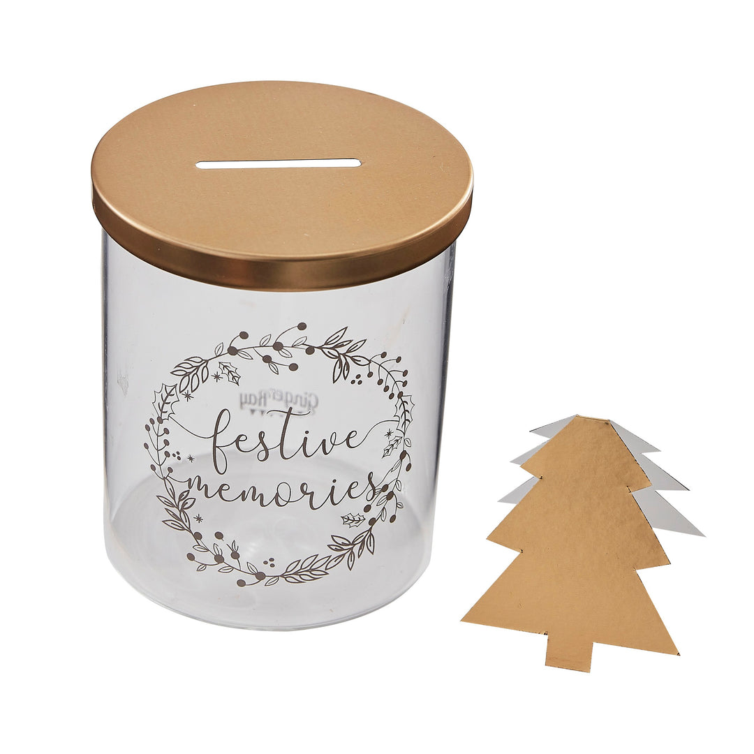 Ginger Ray - Festive Memory Jar with Gold Tree Notelets - Mabel & Fox