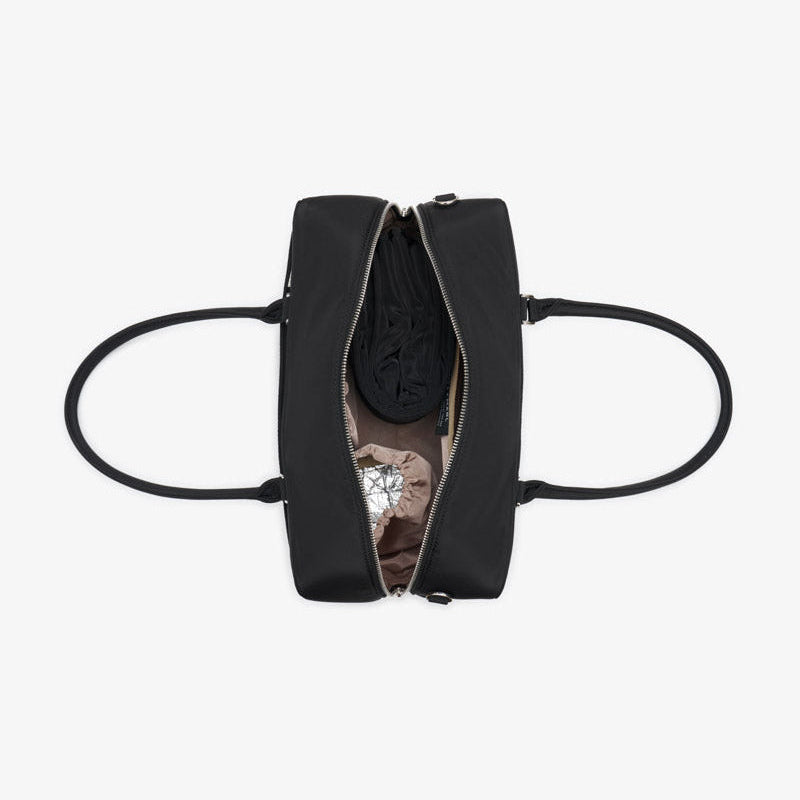 Riley Compact East-West Changing Bag Black Woven - Mabel & Fox