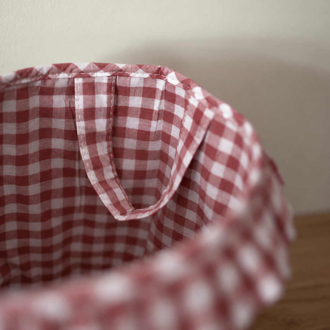 Mabel & Fox - Gingham Ruffle Basket - Red