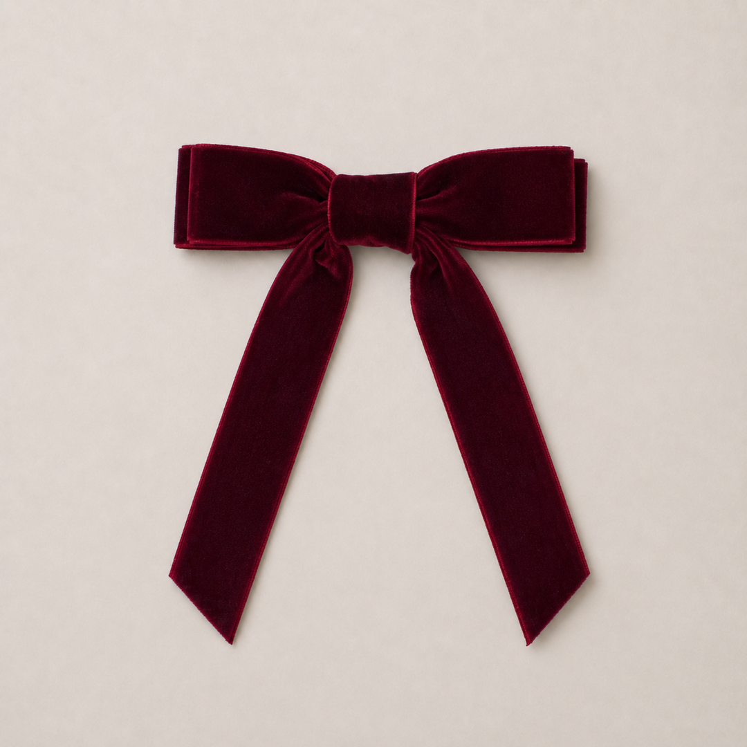 Mabel & Fox - Hair Bow Clip - Red Velvet
