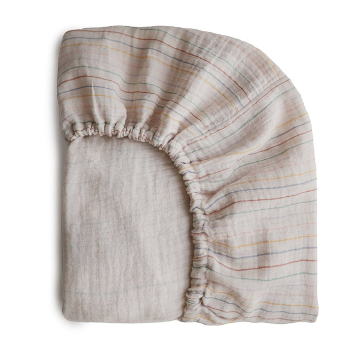 Mushie - Crib Sheet - Retro Stripes