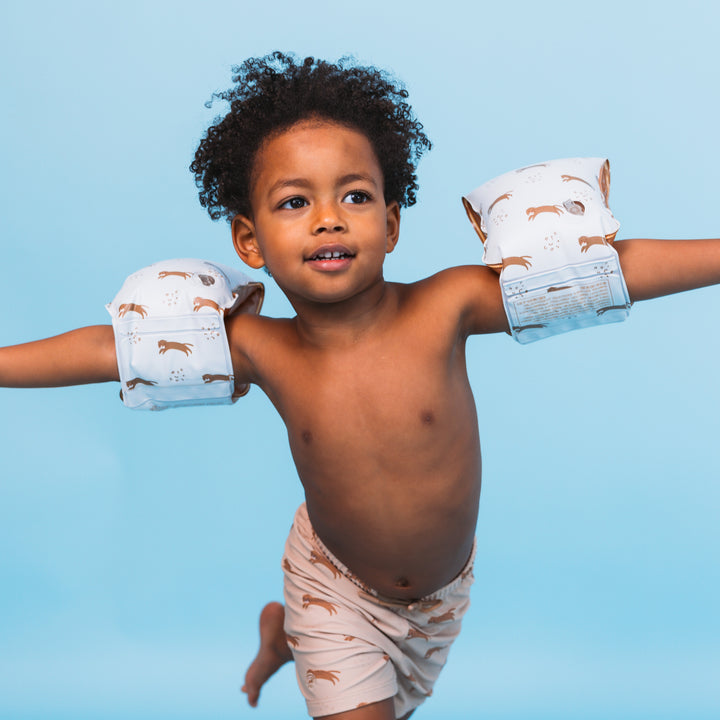 Swim Essentials - Arm Bands - Brown Leopard - 2-6 Years