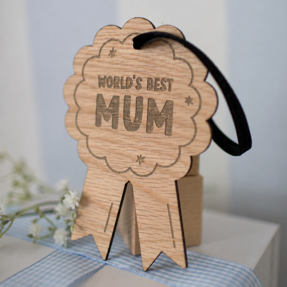 Mabel & Fox - Personalised Wooden Rosette - World's Best