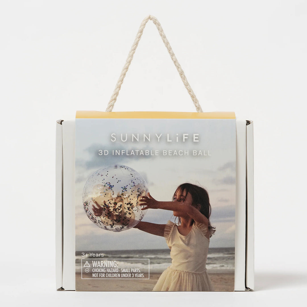 Sunnylife - 3D Inflatable Beach Ball - Cotton Candy Glitter