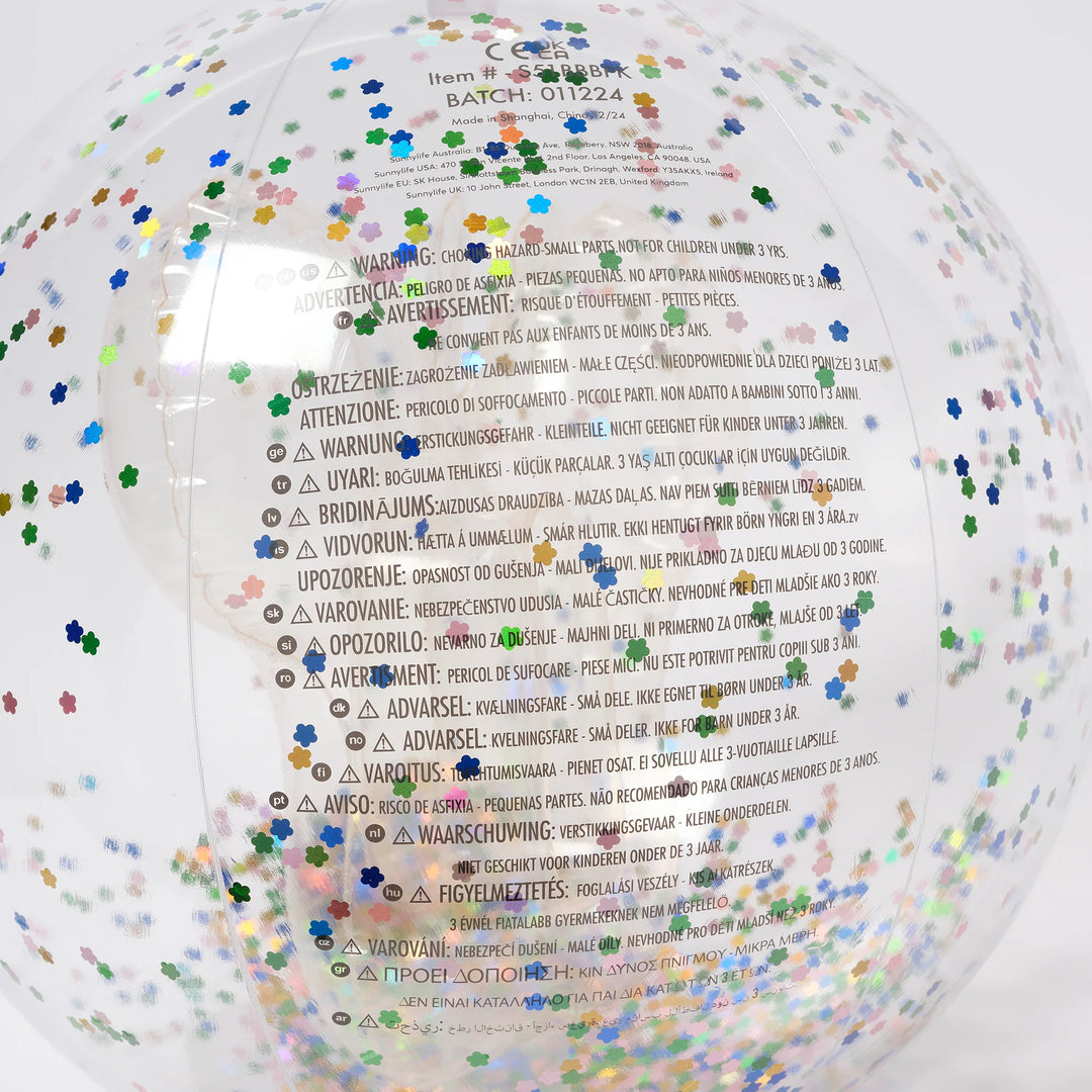 Sunnylife - 3D Inflatable Beach Ball - Cotton Candy Glitter