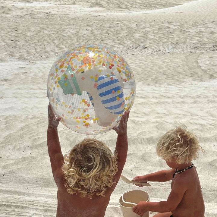 Sunnylife - 3D Inflatable Beach Ball - Sid The Seagull - Blue Stripe