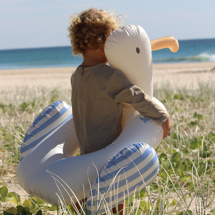 Sunnylife - Kids Pool Ring - Sid the Seagull - Blue Stripe - Mabel & Fox