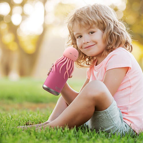 Asobu - Bestie Water Bottle - Reina Pink Jellyfish - Mabel & Fox