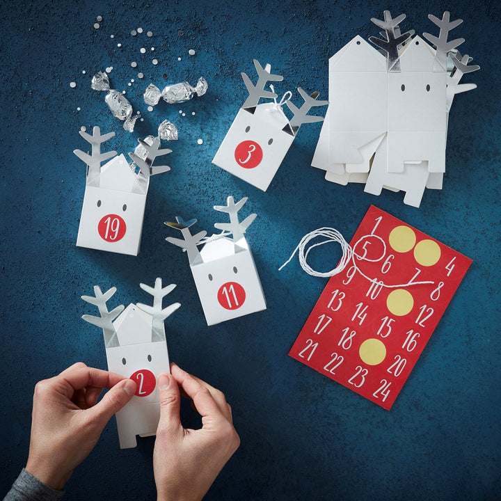 Ginger Ray - Reindeer Christmas Advent Calendar Boxes - Mabel & Fox