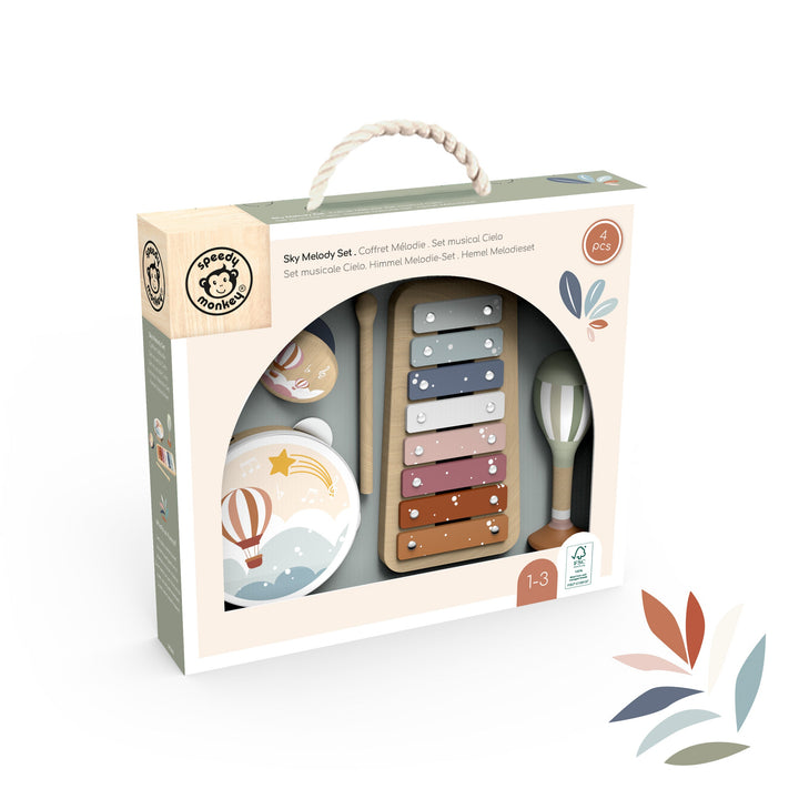 Speedy Monkey - Wooden Musical Instrument Set - Sky Melody (M)