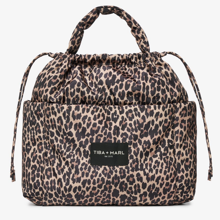 Tiba + Marl - Luna Drawstring Tote - Leopard Print