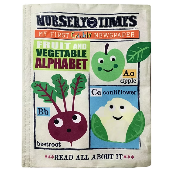 Jo & Nic's Crinkly Cloth Books - Fruit & Vegetable Alphabet - Mabel & Fox