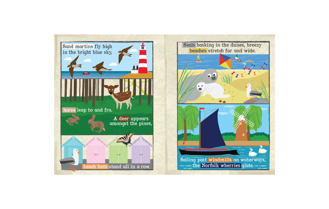 Jo & Nic's Crinkly Cloth Books - Out & About In Norfolk - *Exclusive* - Mabel & Fox