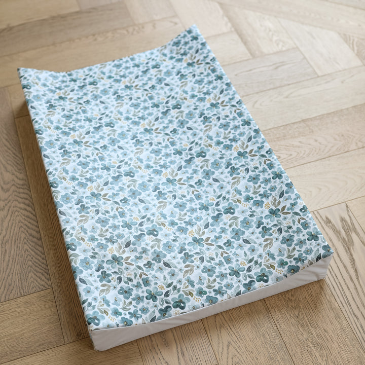 Mabel & Fox - Wedge Baby Changing Mat - Blue Blossom