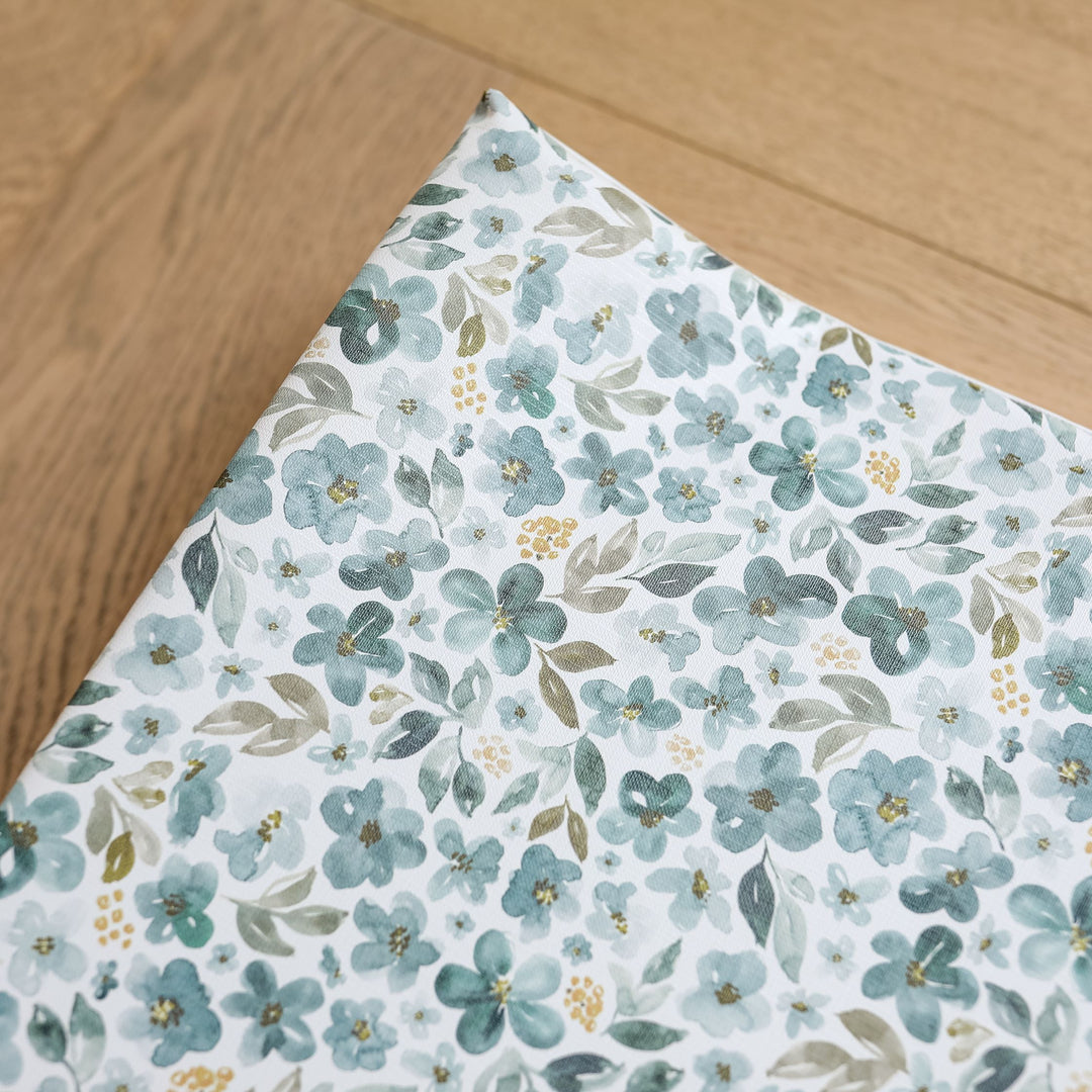 Mabel & Fox - Wedge Baby Changing Mat - Blue Blossom