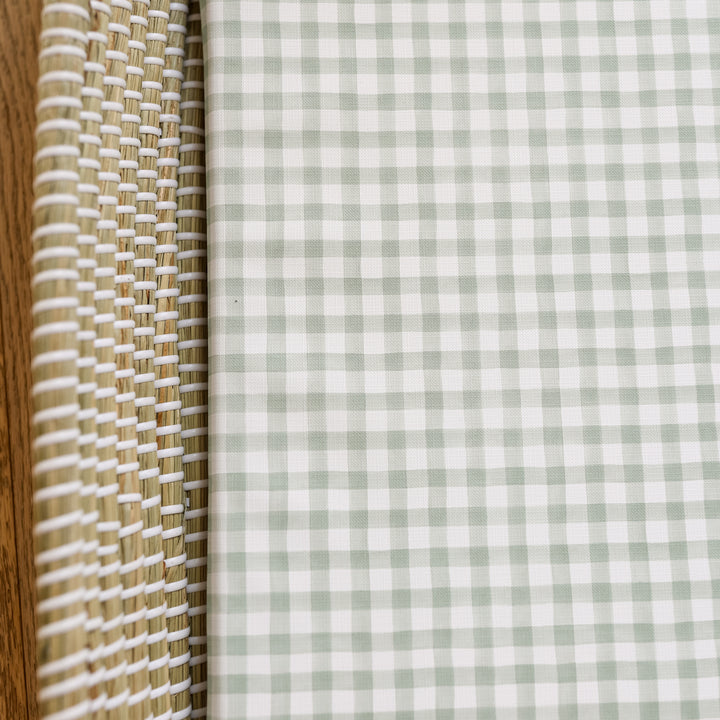 Mabel & Fox -  Basket Changing Mat - Sage Gingham